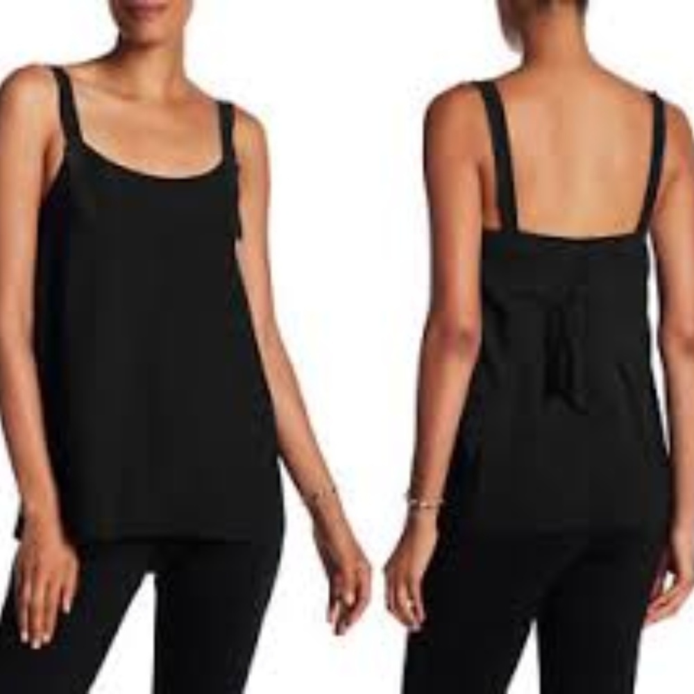 Helmut Lang Sleeveless Back-Tie Jacquard Black Twill Top NWT Size XS